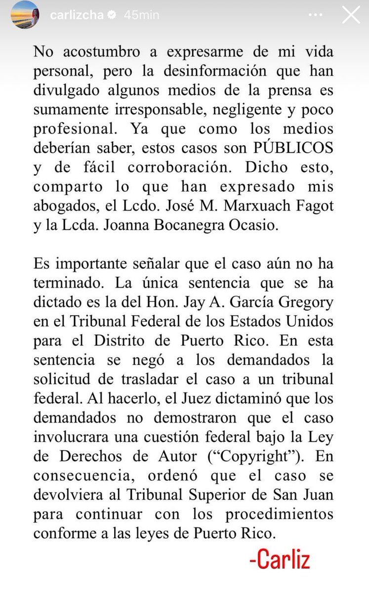 Bad Bunny’s ex-girlfriend denies reports that she won $40 million in a lawsuit against Benito. During the week we've seen Bad Bunny being the target of completely false reports, the legal process has only just begun and cases like this take years to conclude.