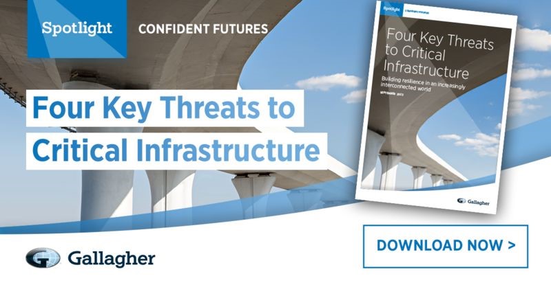 This report focuses on four major threats to our critical infrastructure:

- Geopolitical risk
- Cyber threats
- Natural catastrophes
- Ageing assets.

Download the report:
okt.to/i7eFV1

#criticalinfrastructure #businessinsurance #insuranceAUS #Gallagher