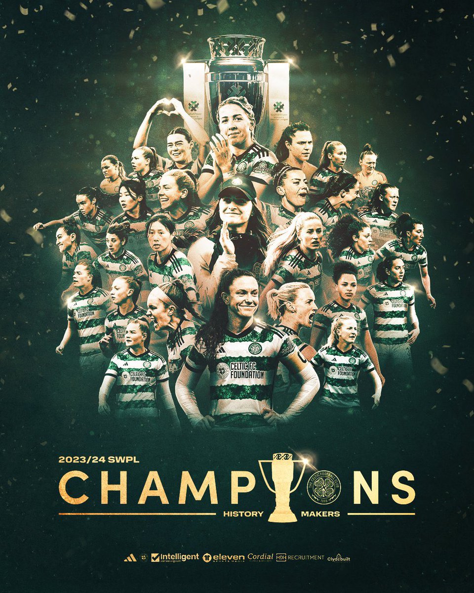 👏👏Amazing achievement 🥰!
Very proud of the @CelticFCWomen team winning the very first league title 💪🍀🍀🏆  Amazing!!!
Congratulations to all involved.
@CelticFC winning both men and women leagues 💪 
What an end of the season for us Celts 🍀💪 love you all 💚