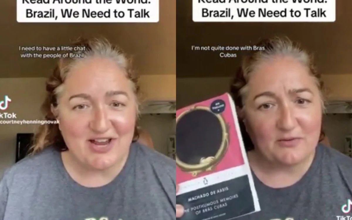 mdassisonline's tweet image. A americana Courtney Henning Novak, tiktoker, escritora, podcaster e autora ("Confessions of an Imposter Room Mom"), viralizou recentemente ao compartilhar sua experiência ao ler "Memórias Póstumas de Brás Cubas". Li em alguns jornais que o simpático vídeo de Courtney gerou…