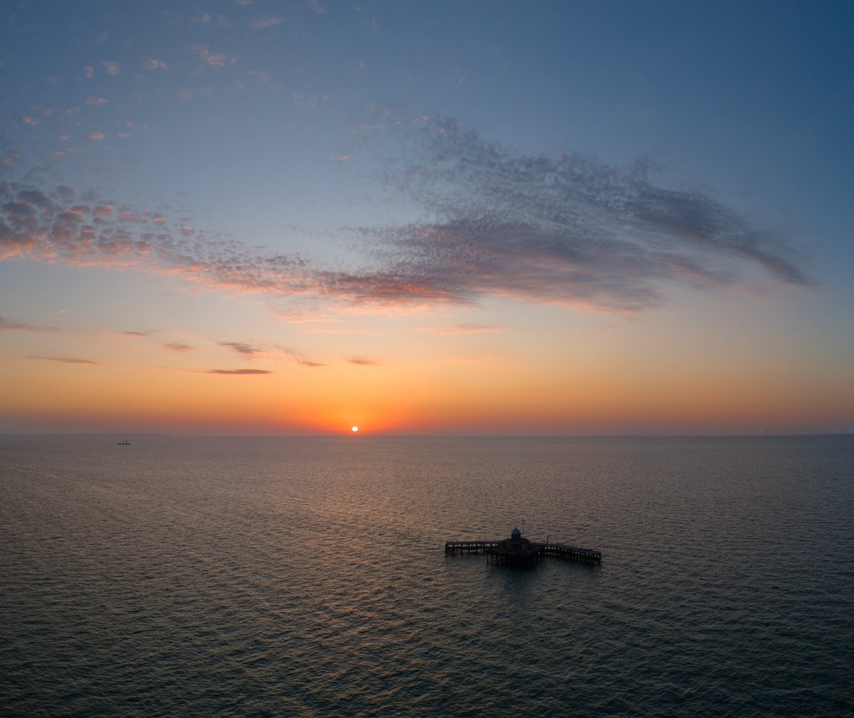 Vertical panorama of the old pierhead here in Herne Bay and the sunset tonight. #StormHour #loveukweather