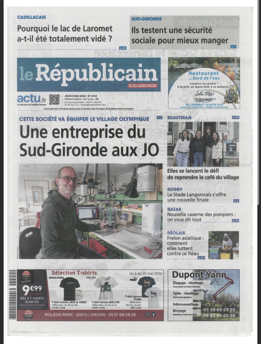 Teqoya et sa solution unique de purification de l’air des chambres des athlètes des #jeuxolympiques à la Une du <a href="/Republicain33/">Republicain33</a> ! #paris2024