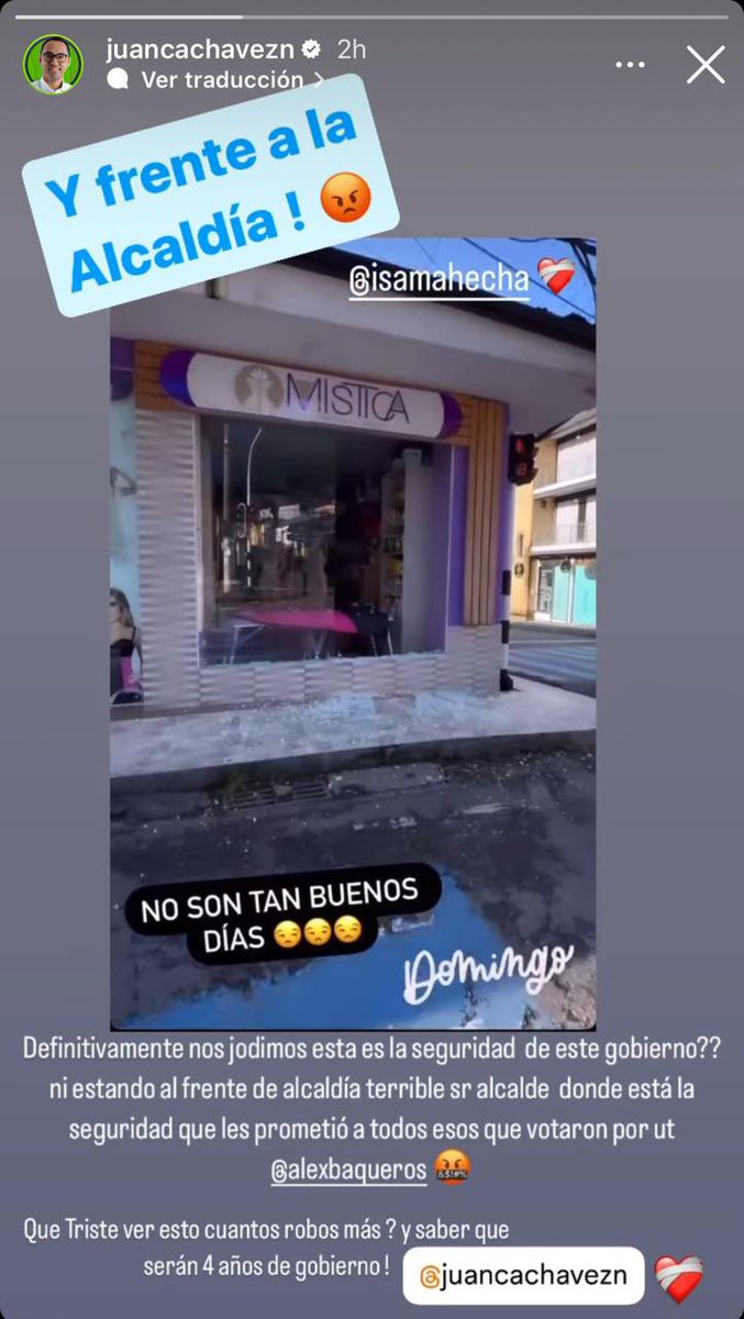 AlexBaqueroS's tweet photo. Son numerosas las veces que el concejal Chavez ha mentido sobre nuestra gestión. Lo hizo durante los incendios forestales, con nuestro Plan de Desarrollo y ahora con un supuesto robo que no fue más que un leve accidente. Villavo merece una oposición más seria y menos populista. https://t.co/0Kyt6bJTEg