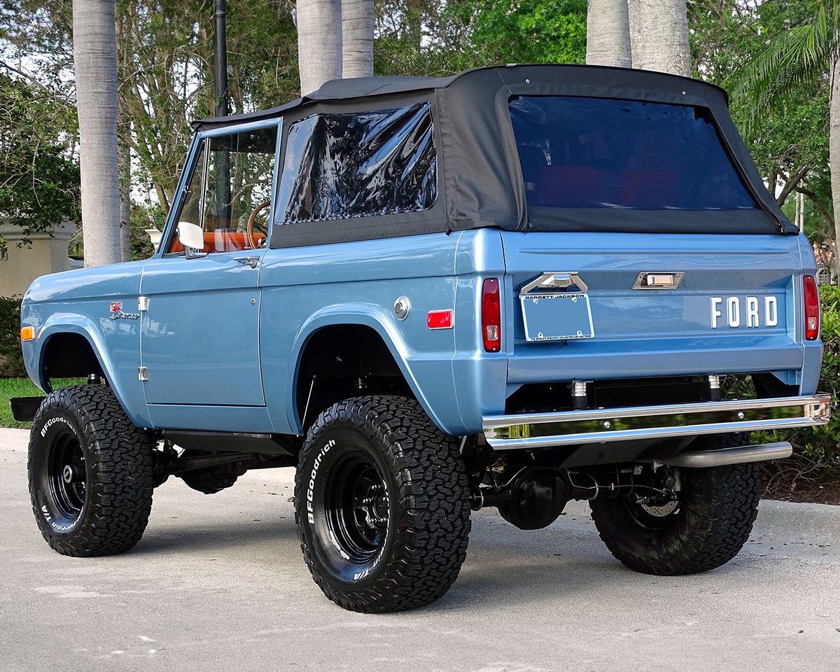 Conquer the trails in style with this #custom 1972 @Ford #Bronco! This fully #restored beauty packs a punch with an upgraded 5.0L Coyote #V8 and an AOD-4R70W 4-speed automatic transmission. It sold for $139,700 at the 2024 Palm Beach Auction! Learn more: bit.ly/PB24TW-1972For…