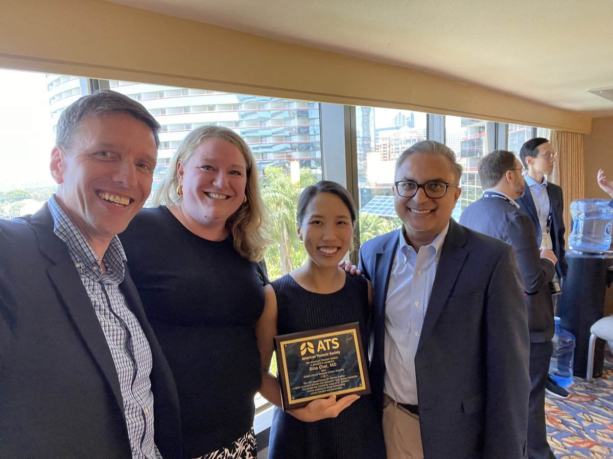 So proud of <a href="/binachoimd/">Bina Choi, MD</a> on her <a href="/atscommunity/">American Thoracic Society (ATS)</a> Ziskand Clinical Research Scholars Award and so honored to be one of her mentors!