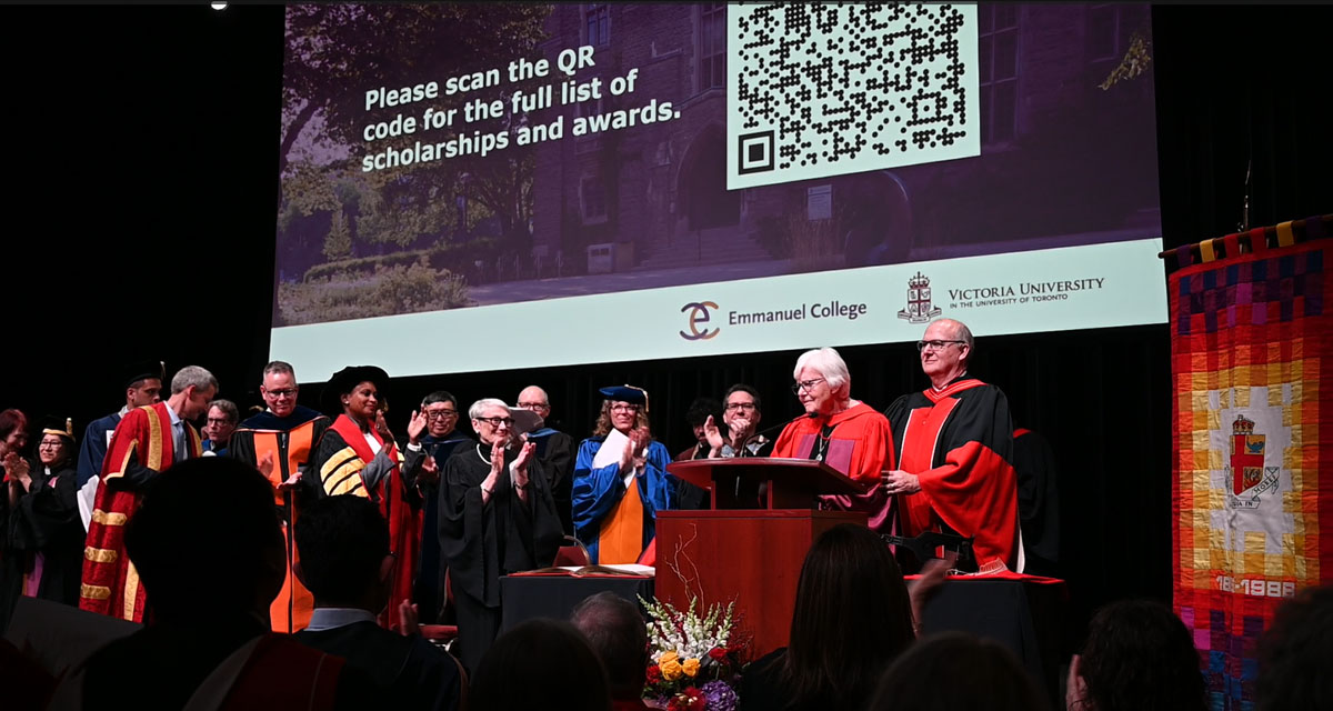 Last week, the Victoria University community celebrated Emmanuel College's Class of 2024. Relive the ceremony and hear heartfelt speeches by President Rhonda McEwen, Chancellor Nick Saul and honorary degree recipient Ruth Evans: bit.ly/3yz9coT #ECGrad2024 #UofT