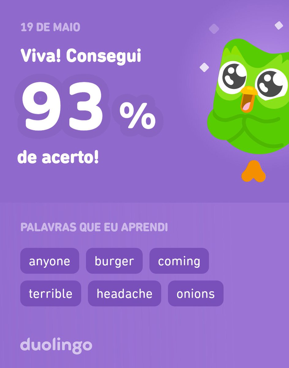 Estou aprendendo inglês no Duolingo! É grátis, divertido e eficaz.