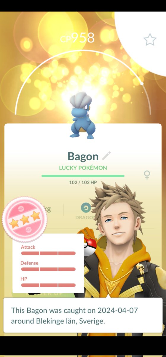 An amazing day visiting #GoAlnarp and enjoying their community, and then finishing the day off by getting this bounsweet in a random trade + my first hundo bagon after nearly 2000 seen 😍 #PokemonGo
