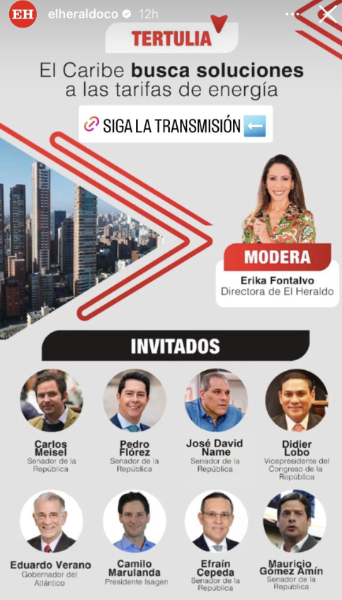 KarolSolisMenco's tweet photo. Dato curioso de esta tertulia: la palabra Petro (@petrogustavo) aparece 70 veces. Mejor dicho, dicen que no es un mesías, pero vaya que, según estos actores de otras ramas del poder, Petro es el único superpoderoso y dios de este país si de la factura de energía y evadir responsabilidades se trata. 

También me impacta de la tertulia de El Heraldo sobre tarifas ver la imagen de una mujer dirigiendo un manel "en confianza," en el que todos los presentes están dispuestos a utilizar el dedo señalador sin relatar cómo van a gestionar soluciones y que enfaticen la falta de "voluntad del gobierno nacional."

Lo que el Gobierno ha planteado a hoy es todavía insuficiente (y como usuarios no nos vamos a conformar tampoco), frente el drama que tenemos. Pero, es el único actor que a la fecha se ha comprometido en algo con opción tarifaria y fórmula de generación (ahora, es el día 12/30 desde la promesa y poco sabemos). 

Dicho esto, súmenle: 

1. Los congresistas que aprobaron el régimen transitorio por el que nos cobran el robo de energía a los usuarios que pagamos, invitados y pontificando sin responder al respecto. 
2. Hay uno que su defensa es que él ni siquiera votó el Plan de Desarrollo de Duque (una defensa increíble, porque no sabe uno para qué le estábamos pagando ese día laboral entonces)
3. Un gobernador que nos desangra con Tasa de Seguridad que llega en la factura y anda orgulloso queriendo sacar adelante una pignoración por 10 años (La palabra Tasa aparece cero en la conversación. ¿Nos sorprende? Claro que no.) 
4. Uno de los presentes hace parte del esquema político que se sostiene con negocios como alumbrado público. Torres de dinero nos sacan de los bolsillos por esa vía. (La palabra alumbrado aparece cero en la conversación. ¿Nos sorprende? Claro que no)
4. Traes al Presidente de una de las empresas que controlan el mercado de energía, Isagen. Seguramente la persona más idónea porque le ha interesado mucho cómo estamos sufriendo (inserte sarcasmo). Pero, bueno, él se describe como disonante y tener disposición pero enfatiza que si todos los de la cadena pierden con él. Eso me dio risa. 

Haré un video en frío en esta semana al respecto. Creo que sí vale la pena analizar las posturas de los distintos actores en mesa, finalmente, tienen poder. Claro está, no sin mencionar el descaro correspondiente.