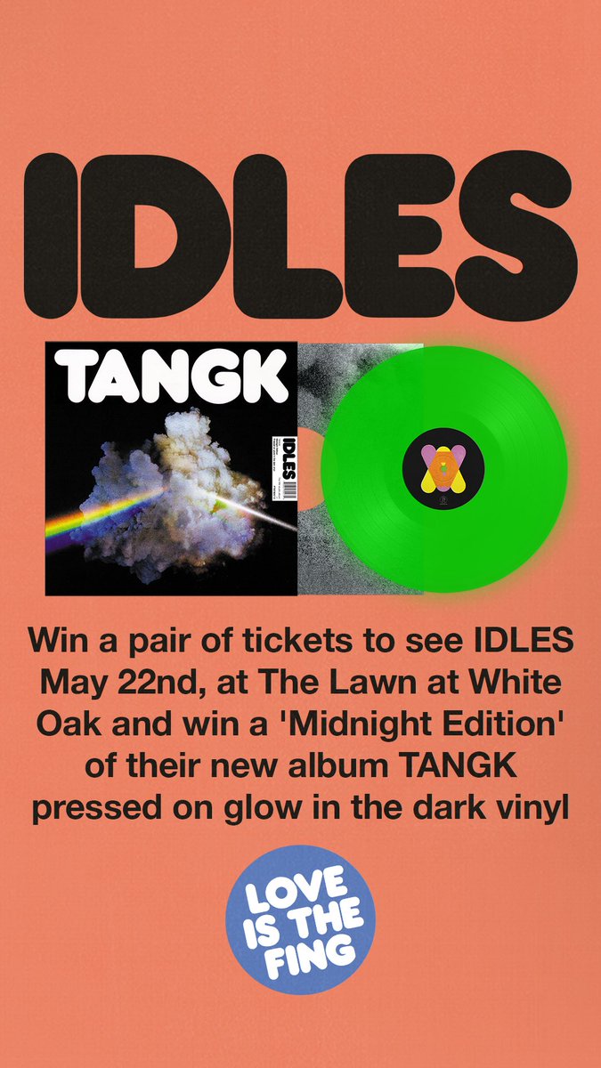 cactus_music's tweet photo. New week, new shows coming through town this week! Head to our Instagram page to win tickets to see @Idlesband on Wednesday May 22nd, at @WhiteOakMH with special guest @Ganserband! Winner also wins a limited midnight edition of their new album #Tangk! #loveisthefing https://t.co/5BXuTq8w3T