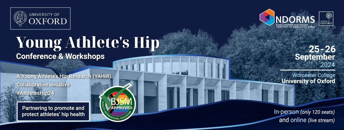 CALL FOR ABSTRACTS! 

Deadline for abstracts: 31st May 2024. Deadline for Early Bird Delegate Fees:
15th June 2024.
Excellent discounts for students or low income countries to attend online at £20.

ndorms.ox.ac.uk/events/the-you…