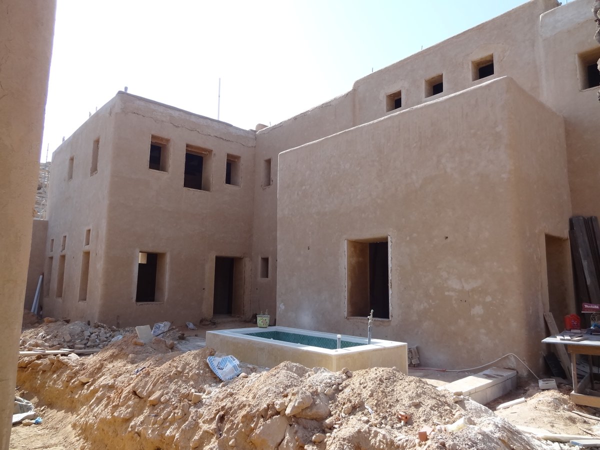 mud plaster, adobe structure, Saudi Arabia 2011