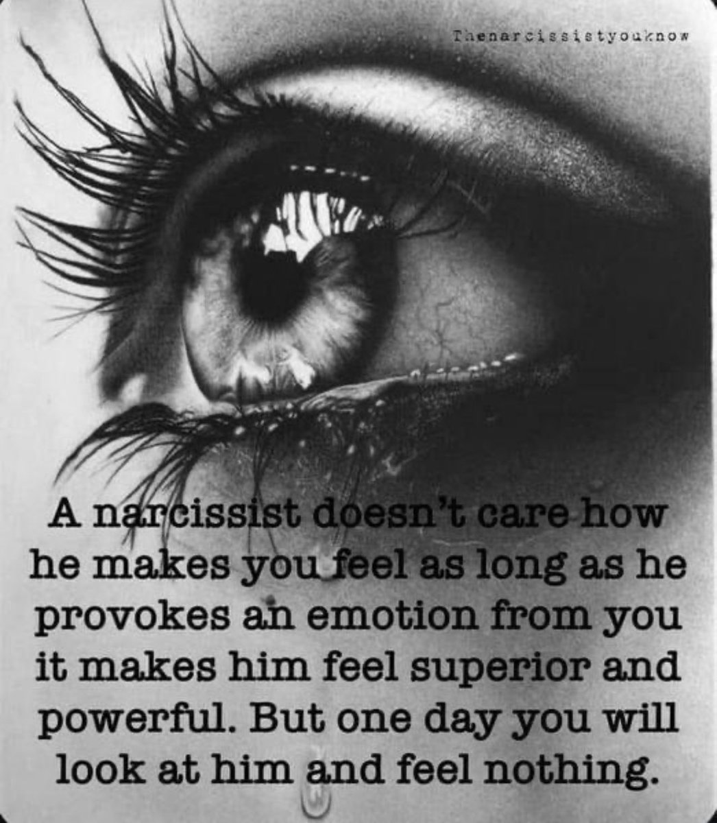 Don’t ever give a narcissist power over you. They will cry like a baby when they find out you have power over them. Because you are much more powerful!!