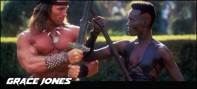 It's Grace Jones' birthday! scifihistory.net/may-19.html #SciFi #Syfy #Fantasy #Actress #CyberBandits #ConanTheDestroyer #Vamp @gracejones !!! Please Retweet !!!