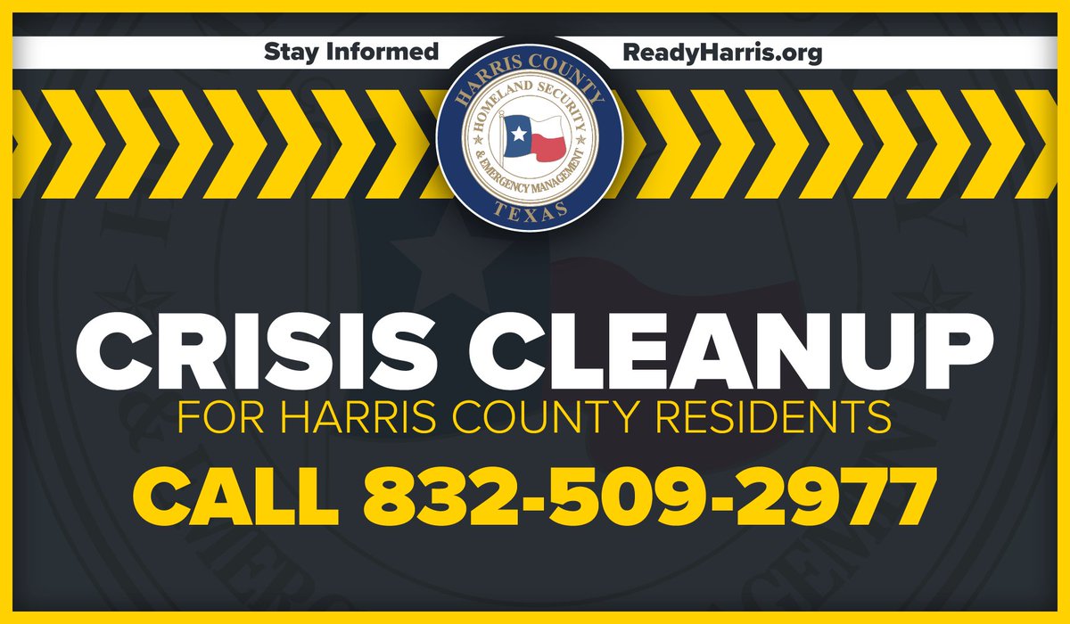 Crisis Cleanup is available to help you after a disaster. This hotline process is helpful for those without internet access. Their services include muck & gut, debris removal, tarping, heavy item removal and much more. Residents can call 832-509-2977 for information.