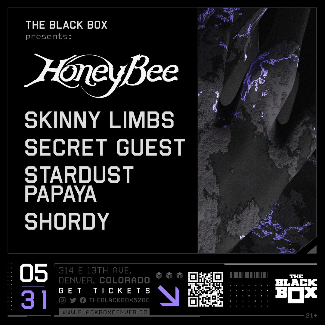 also, if ur feelin the new music & live around Denver - i’m playin my biggest headline show ever May 31st in the main room @TheBlackBox5280 💜 going to be goin all out for this one, come thru if u wanna join the party 🫶🏼 blackboxdenver.co/events/honeybe…