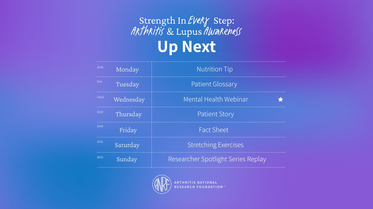 CureArthritis's tweet image. Get involved this week with us to honor Arthritis and Lupus Awareness Month! Don't forget to tag your friends, share your thoughts in the comments, and repost to join us in strengthening our research efforts! #StrengthInEveryStep
