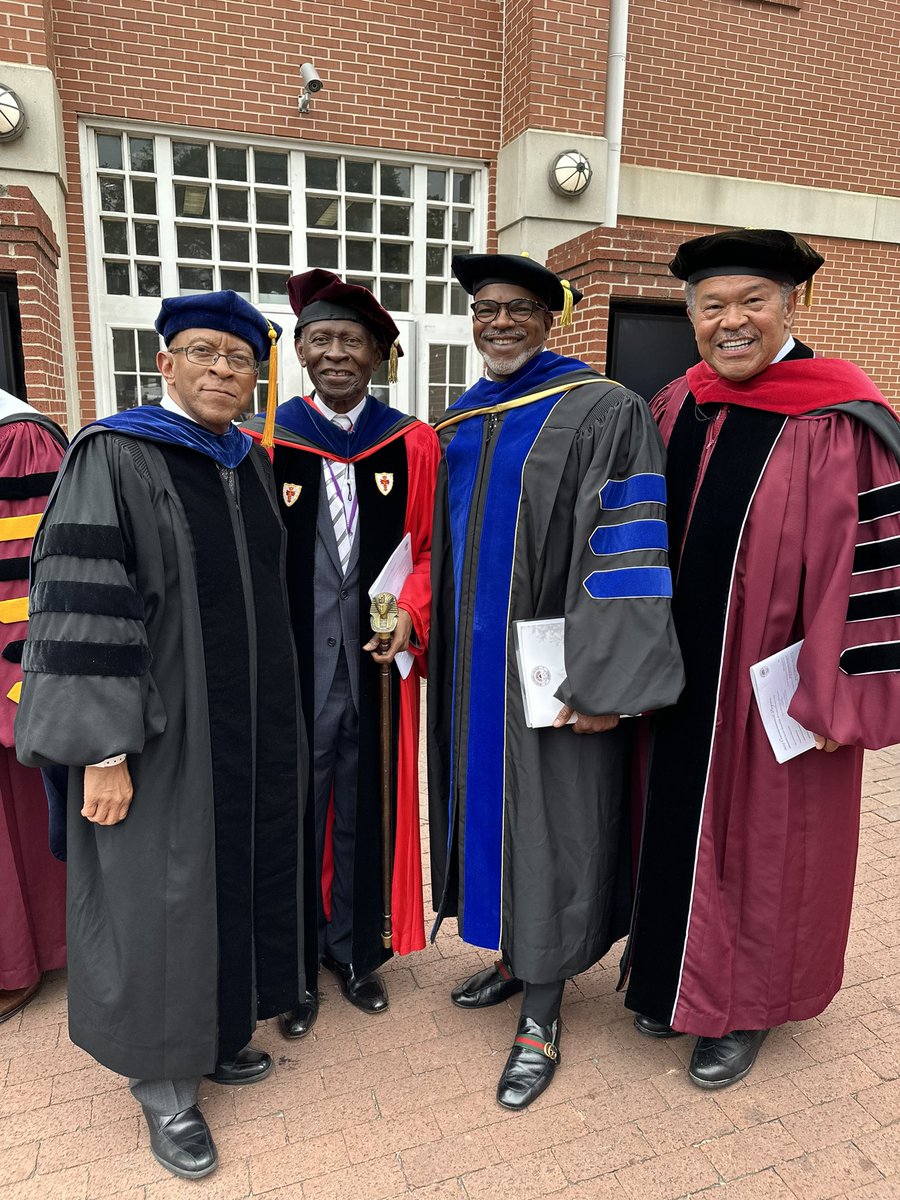 Honored to stand with Morehouse giants: Dr. Aaron Parker, Dean Lawrence Edward Carter, Sr., and former Morehouse President, Dr. Robert Franklin.