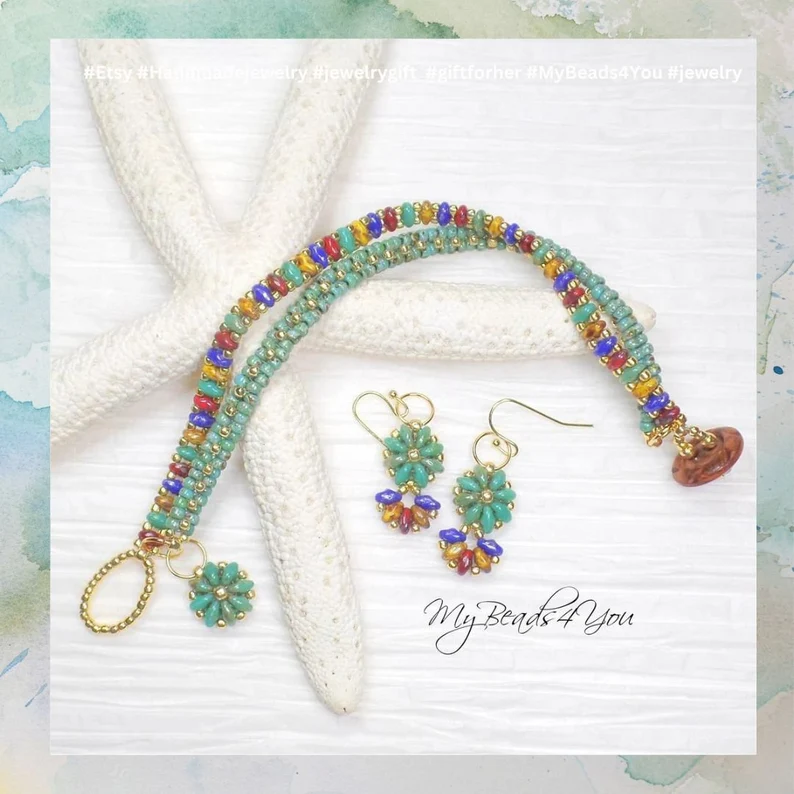 Gift Set mybeads4you.etsy.com/listing/162462… 
Bracelet Tutorial
mybeads4you.etsy.com/listing/115656…
Earring Tutorial
mybeads4you.etsy.com/listing/164448…

#CraftBizParty #handmadegift #diy #Earrings #bracelet #Smilett23 #Etsy #etsyshop #jewelryshop #MyBeads4You #giftidea #Etsyfinds #Handmadegift #Etsygifts #Shopnow