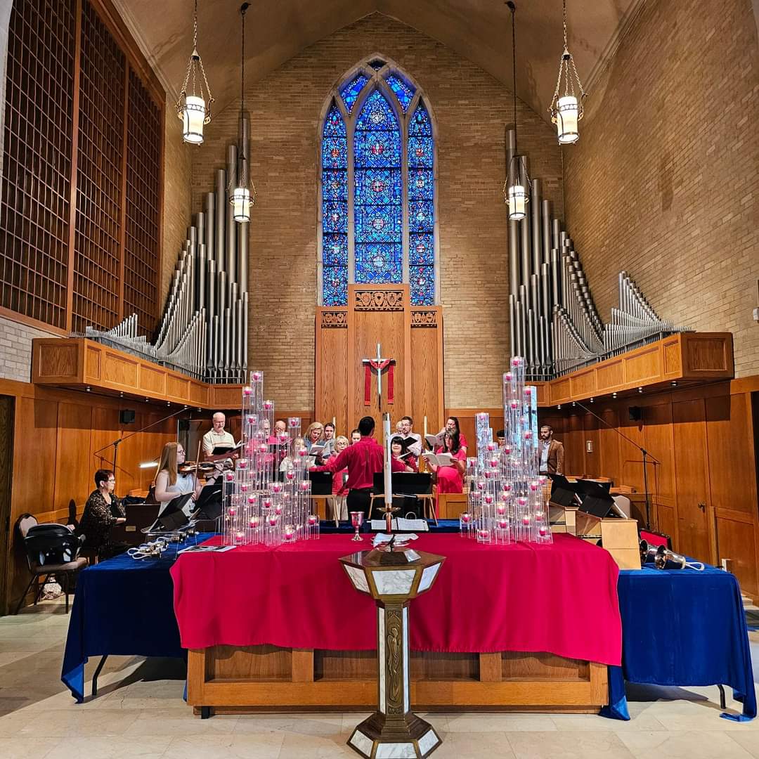 First Federated Church # #Peoria #Illinois sanctuary on Pentecost Sunday May 19, 2024. #sanctuarySunday #Presbyterian #pcusa @DisciplesNews #Christian #Pentecost #Pentecostés2024 @LincolnTrails (Photo: @EdwardWegele)