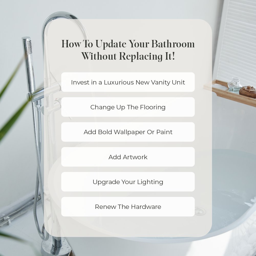 Get the updated bathroom of your dreams in no time! Check out our tips for revamping it without replacing it.
#RealEstateMontgomeryAL #MontgomeryMetroRealty #Homes4Sale #Realtor #SellYourHome