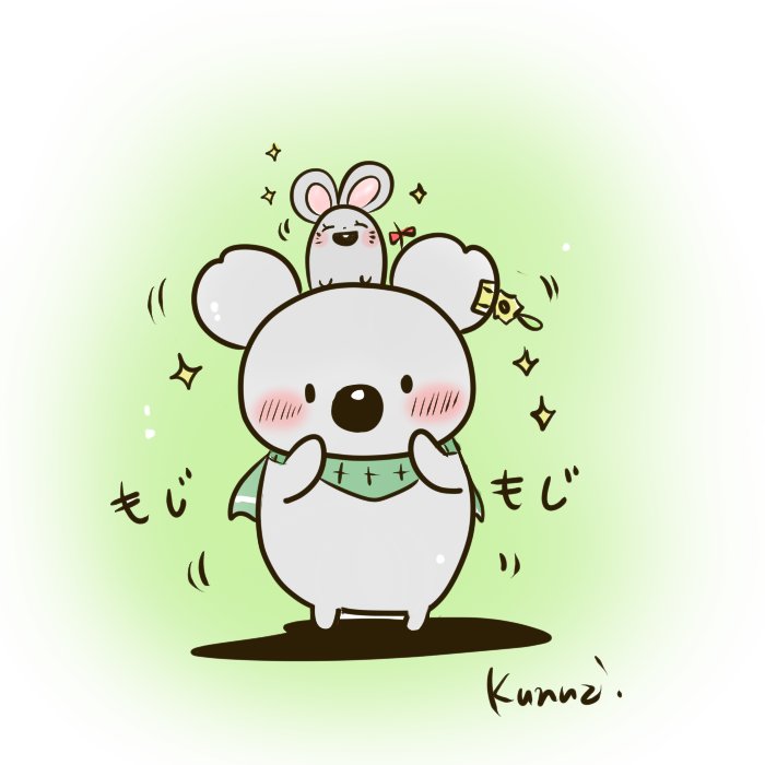 今日はピョコッとしない日🌱  メイドさんの日のおまけです アツアツもじもじ🐨/// 隠すのが下手っぴな師弟でした♨️ #創作漫画 #ゆるいイラスト