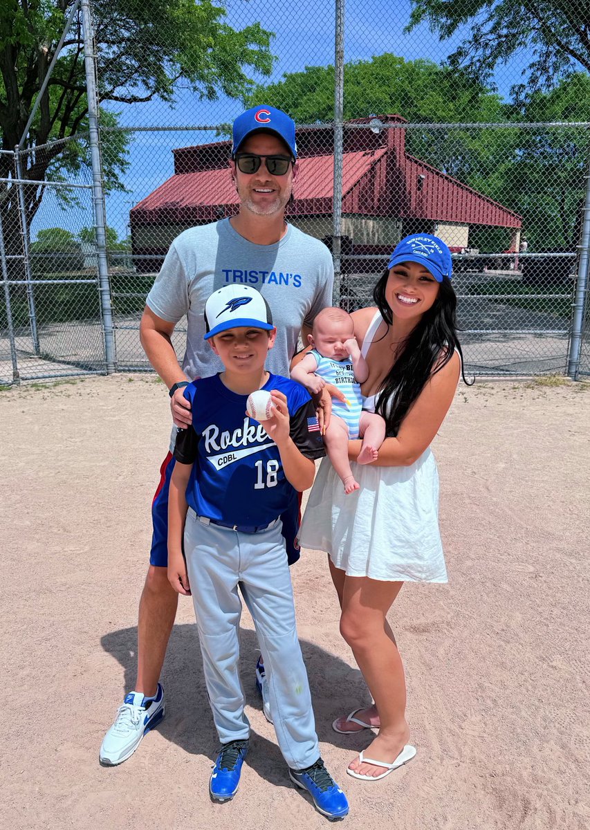 Started Tristan’s birthday off as the #1 seed & even tho it didn’t end as we hoped…we at least scored our first family picture of four! 💙⚾️ #TheRomans