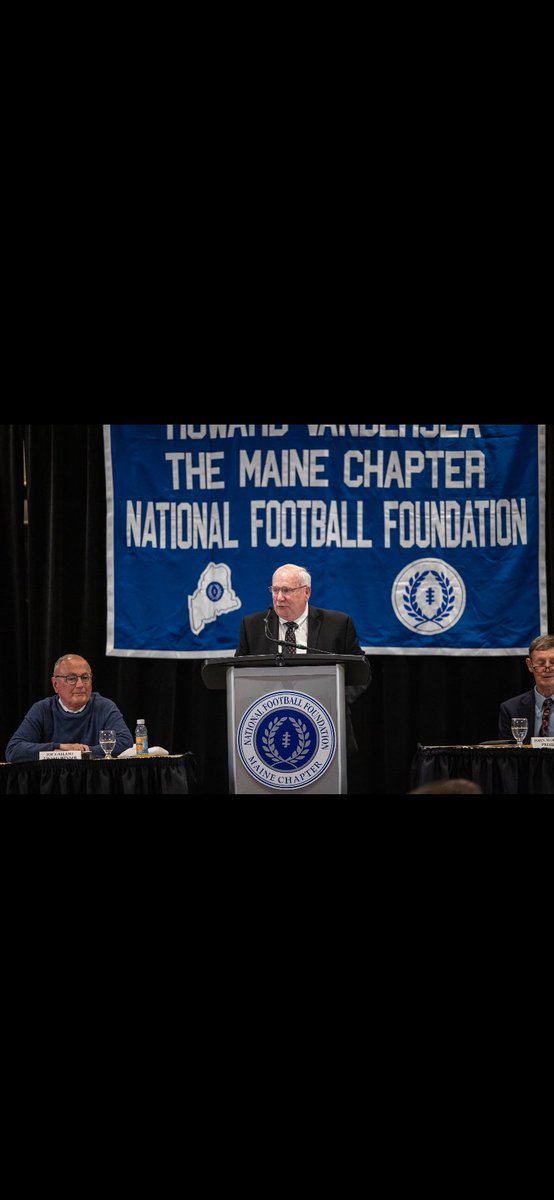 Congrats to former Bangor HS and HUSSON coaching Legend Gabby Price on accepting the Maine Chapter of the NFF Contribution to Amateur Football today at the Scholar-Athlete banquet in Portland. Congrats to all the award winners! Well deserved Coach Price!