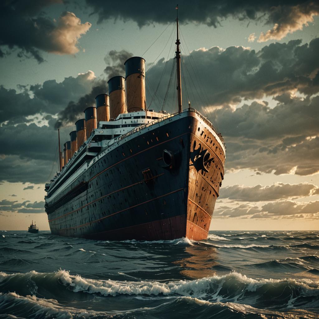 SailentyAI's tweet photo. Titanic by @NightcafeStudio
#titanic
#ship
#ArtificialIntelligence
#AIArtwork
#aiartist
#aiartcommunnity

https://t.co/23tO1MEapb https://t.co/1IPp3iXu70