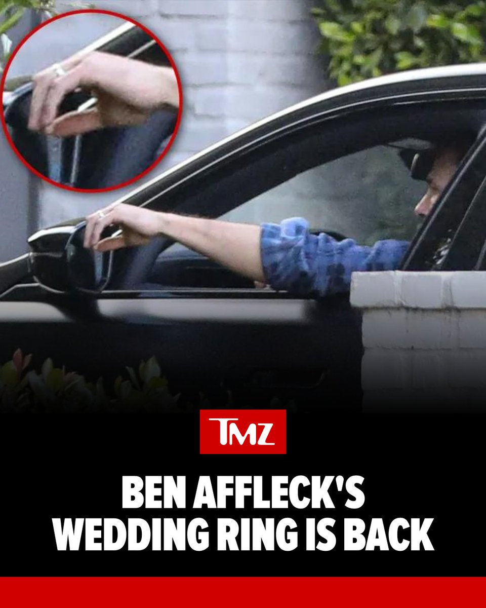 #BenAffleck's wedding ring found its way back on to his hand, just one day after it vanished right in the middle of his marriage drama with #JenniferLopez. Full story 👉 tmz.me/nAuoaKk