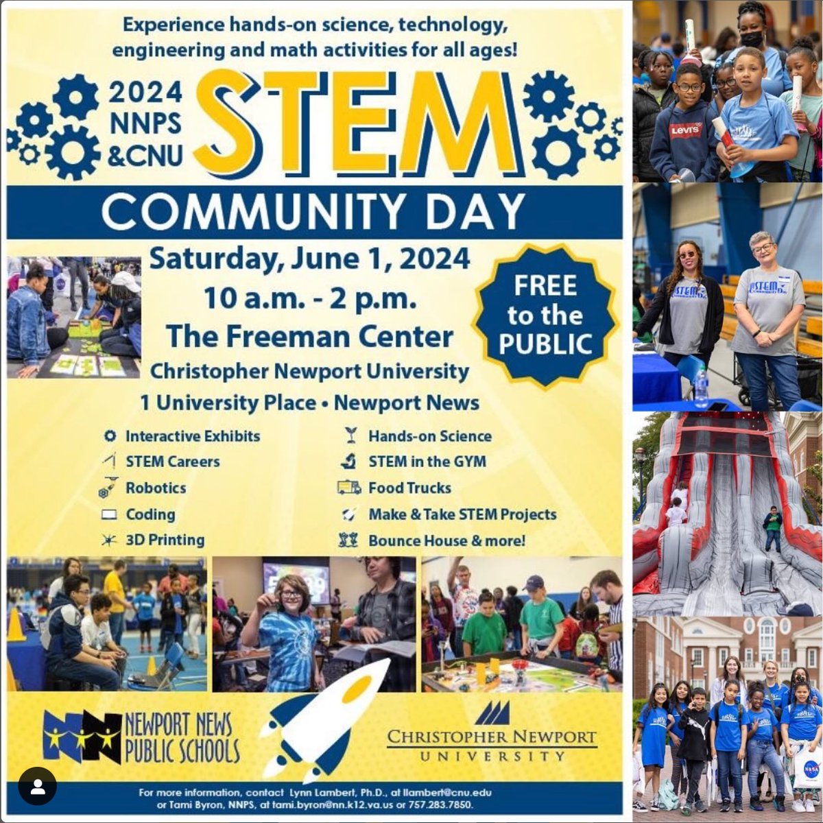 Sunday Showcase: NNPS STEM ✨ Join us at NNPS/CNU STEM Community Day for hands-on activities, inspiring professionals, and a look into the future of science and tech. Bring your curiosity! 🚀 #NNPSShowcaseSunday @CNUcaptains