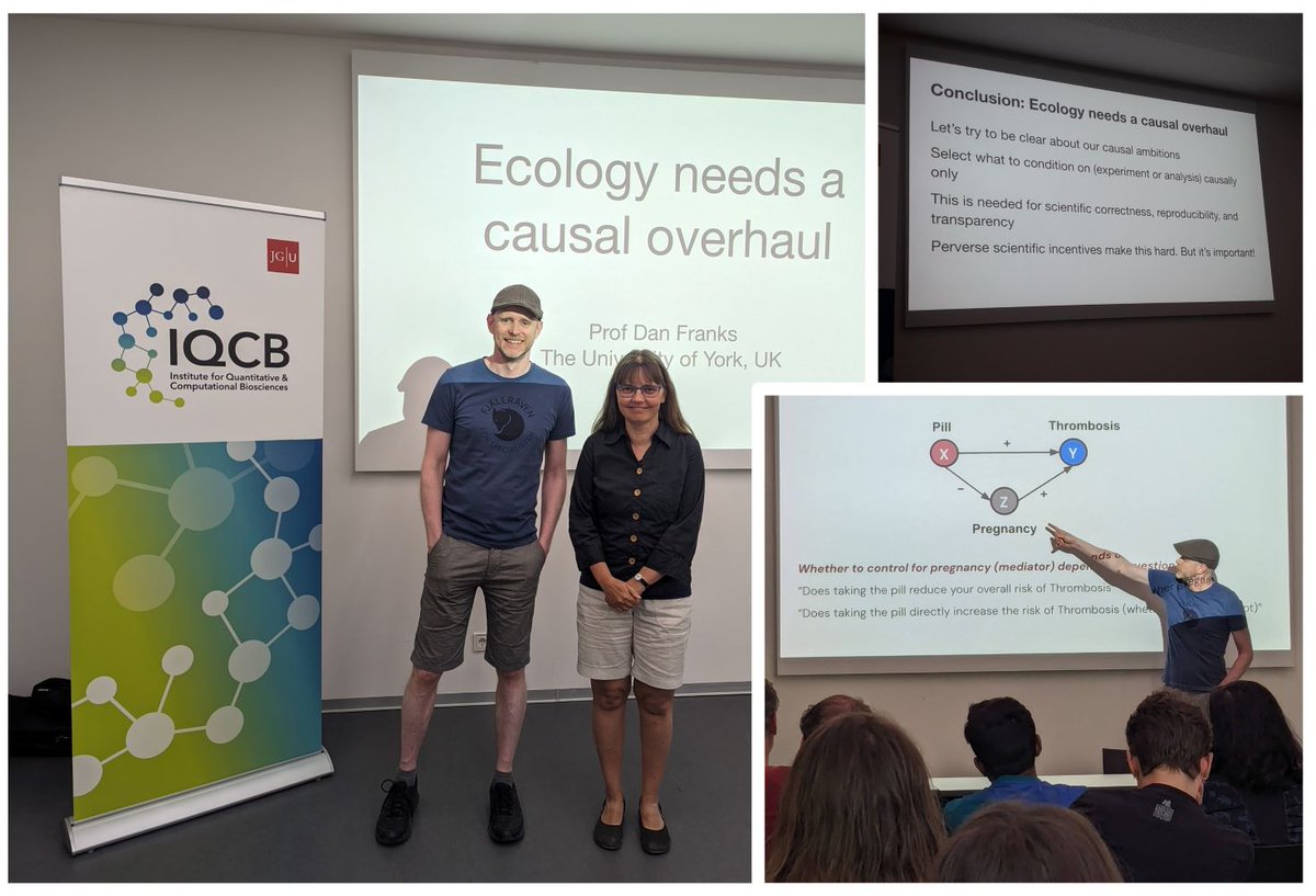 Ecology often avoids addressing causality, obscuring research ambitions. At our 'Under the Hood' seminar chaired by @kokkonutter at <a href="/uni_mainz/">Universität Mainz</a> on May 14, @DanFranksRsrch from <a href="/UniOfYork/">University of York</a> provided a constructive guide to demystifying causal inference to improve ecological studies.
