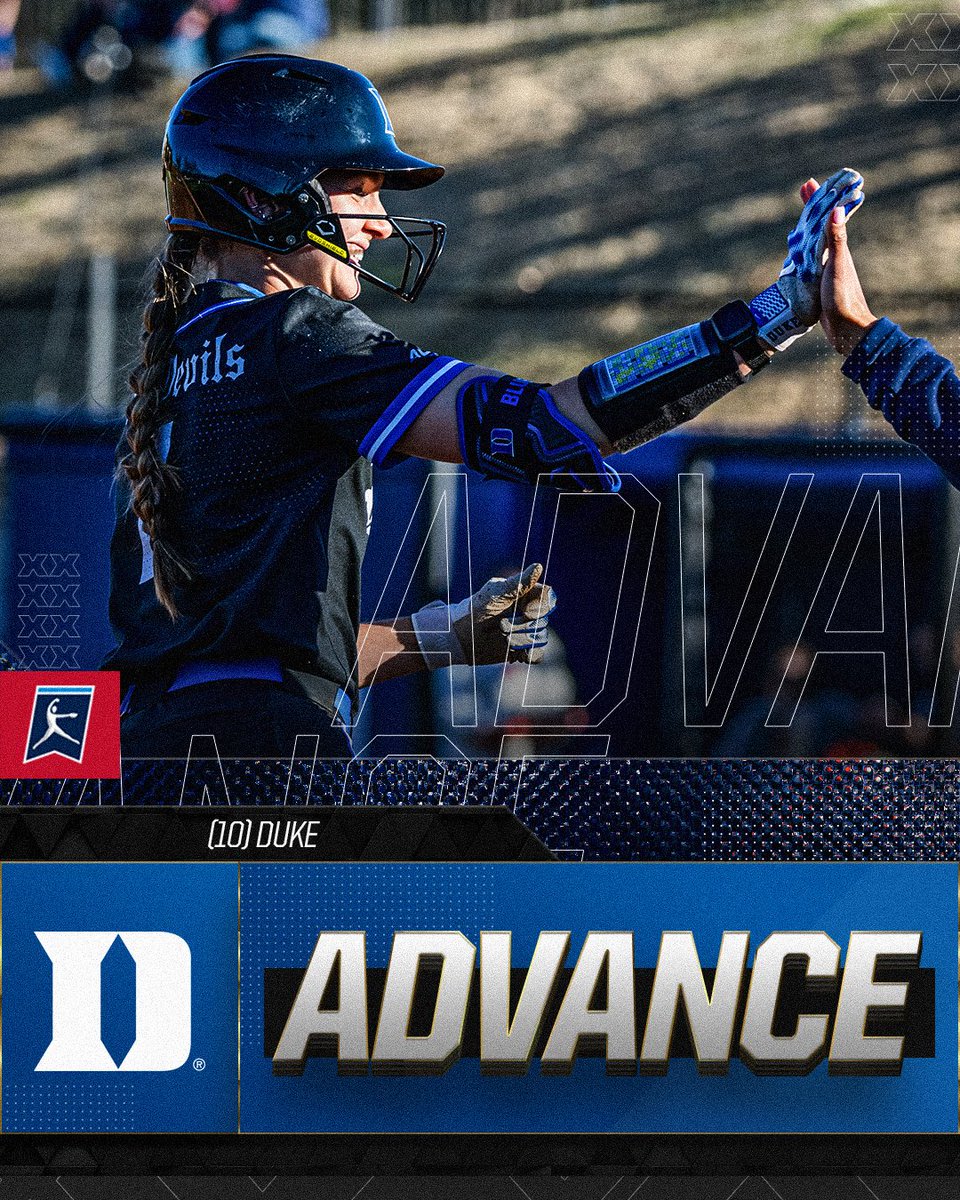 DUKE GETS IT DONE 😈 (10) @DukeSOFTBALL is headed to the Super Regionals after defeating South Carolina, 10-1. #RoadToWCWS