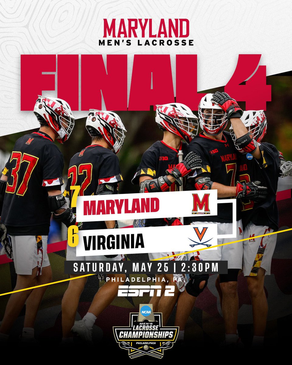 Memorial Day Weekend plans are set Maryland vs. Virginia at 2:30 on Saturday. #BeTheBest