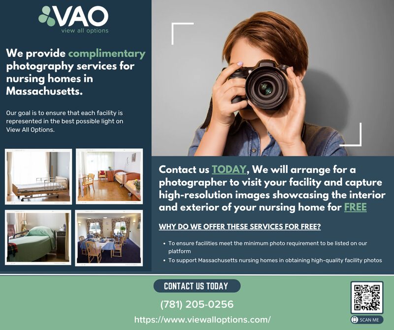 ViewAlloptions's tweet photo. 📷 To ensure accurate representation of every facility on our platform, we proudly offer complimentary photography services to nursing homes in Massachusetts.

💻Contact us today at https://t.co/6ogRzodPRM to have your facility photographed for FREE‼️ https://t.co/ZYovSvZJAS