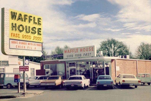 1965 photo of the original Waffle House. Located at 2719 East College Avenue in Decatur, it opened Labor Day 1955.  #WaffleHouse #Atlanta