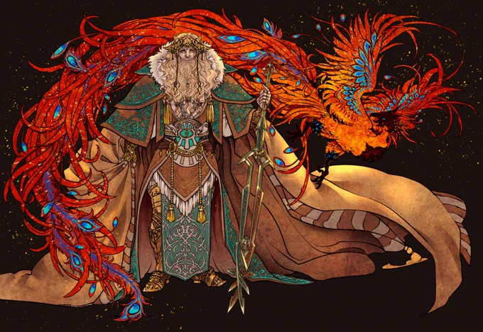 The Dynast-King Raithwall and the nascent Phoenix-Belias (a #FFXII and #FFXVI headcanon/crossover I won't explain) 