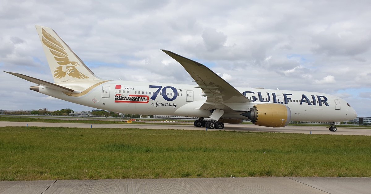 @jasonlanesplanes Gulf Air Boeing 787-9 A9C-FA Heathrow Airport 21-4-2024