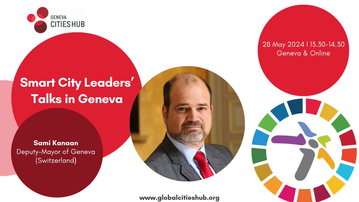 We're delighted to have Sami Kanaan, Deputy-Mayor of Geneva 🇨🇭join us at our Smart City Leaders’ Talks in Geneva on 28 May during #WSIS2024. Explore the intersection of technology and urban governance with us! Learn more: globalcitieshub.org/en/smart-city-…