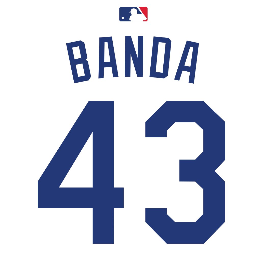 LHP Anthony Banda is wearing number 43. Last worn by RHP Noah