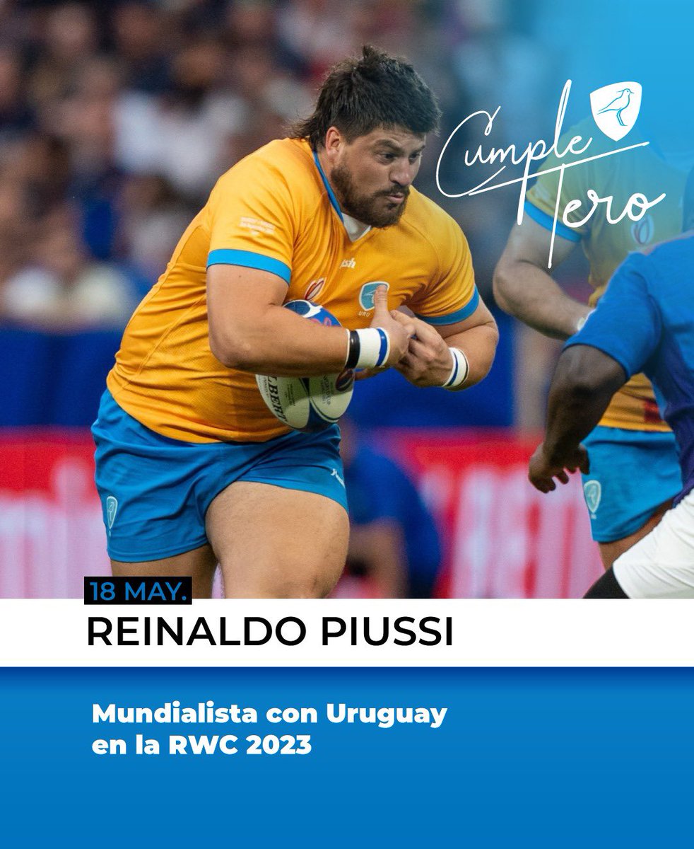 Ayer fue el #CumpleTero de Reinaldo Piussi, Mundialista en la #RWC2023. #VamosTeros 🇺🇾