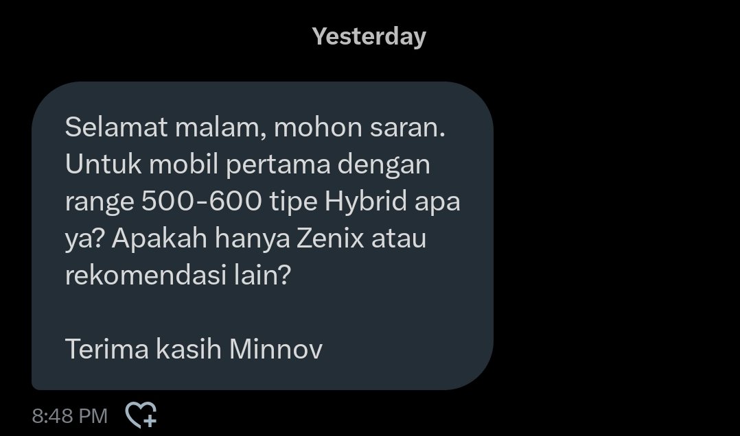 innovacommunity's tweet photo. Karena mobil pertama, biar gk kaget. Klo Minnov gk akan jauh dr Toyota. Walaupun overpriced, tp durability dan after sales service bagus.
Minnov pilih Corolla cross hybrid. Gk banyak fitur gimmick, fungsional dan simple, tp cuma 5 seater.
Mau yg 7 seater pilih Zenix. https://t.co/yKonYqamcA