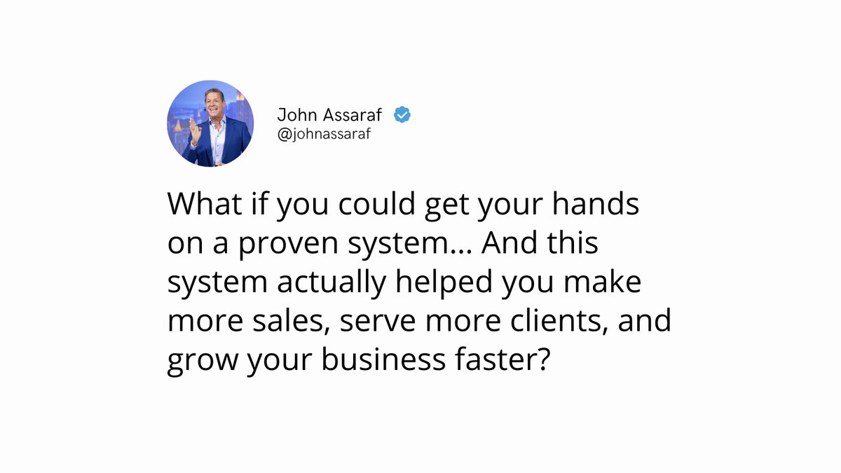 Business owners, comment SYSTEM down below, and I’ll send you what you need to make this your reality. 💯

#johnassaraf #business #businesstraining