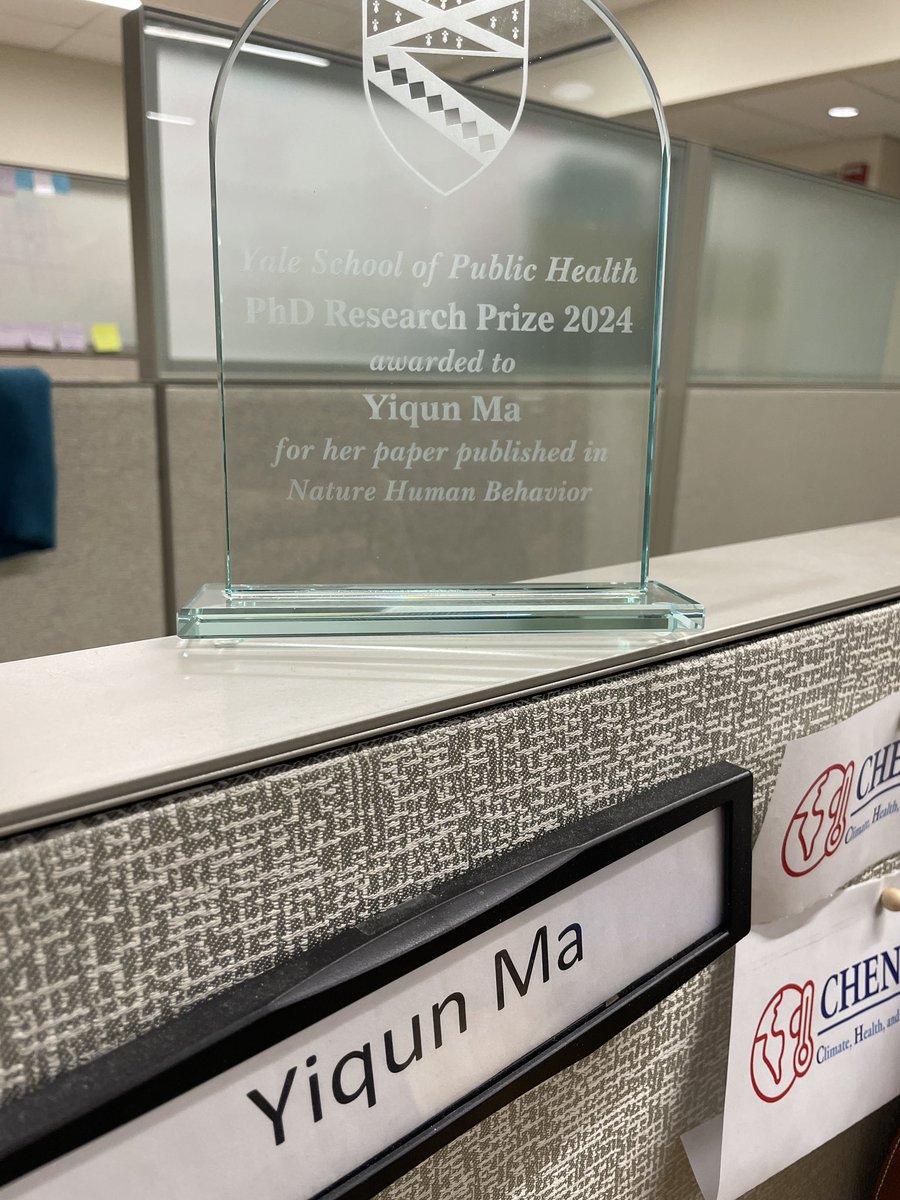 Kai Chen (@chenkai_yale) on Twitter photo Beyond excitment that my first PhD graduate, Dr <a href="/ma_yiqun/">Yiqun Ma</a> receives the <a href="/YaleSPH/">Yale School of Public Health</a> PhD Research Prize 2024 for her <a href="/Naturehuman/">Naturehuman</a> paper at today’s YSPH Hooding Ceremony! 🎉 to Yiqun and the author team <a href="/DrEmmaZang/">Emma Zang</a> <a href="/IjeomaOparaPHD/">Dr. Ijeoma Opara</a> <a href="/yuan_lu1/">Yuan Lu</a> <a href="/hmkyale/">Harlan Krumholz</a>
<a href="/YaleDeptEHS/">YaleDeptEHS</a> <a href="/CCHYale/">Yale Center on Climate Change & Health</a> Beyond excitment that my first PhD graduate, Dr <a href="/ma_yiqun/">Yiqun Ma</a> receives the <a href="/YaleSPH/">Yale School of Public Health</a> PhD Research Prize 2024 for her <a href="/Naturehuman/">Naturehuman</a> paper at today’s YSPH Hooding Ceremony! 🎉 to Yiqun and the author team <a href="/DrEmmaZang/">Emma Zang</a> <a href="/IjeomaOparaPHD/">Dr. Ijeoma Opara</a> <a href="/yuan_lu1/">Yuan Lu</a> <a href="/hmkyale/">Harlan Krumholz</a>
<a href="/YaleDeptEHS/">YaleDeptEHS</a> <a href="/CCHYale/">Yale Center on Climate Change & Health</a>