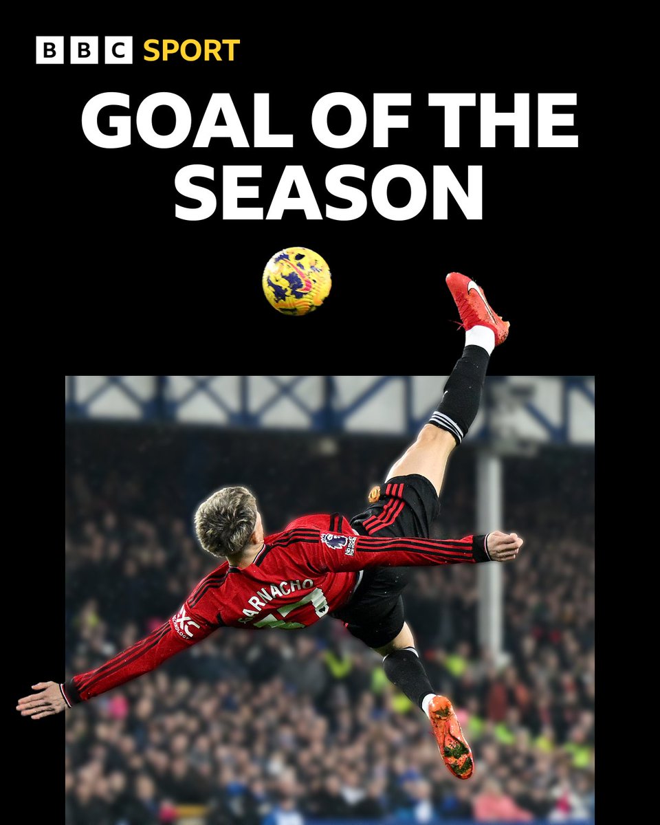 💥 The winner is ALEJANDRO GARNACHO 🤩

His spectacular overhead kick against Everton is the 2023-24 Goal of the Season 👏

#MOTD