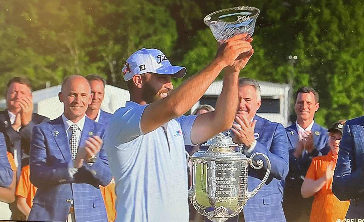 Delco’s Braden Shattuck from Rolling Green Golf Club in Springfield PA gets the trophy for the best score for the PGA club pros at the PGA Championship. He says he knows he can compete now with the best golfers. He was in a serious car accident 5 years ago and couldn’t golf for 2