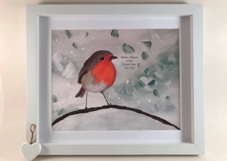 ‘Robins Appear When Loved ones are near’ original art print #MHHSBD #elevenseshour #TheCrafters UK #shopindie