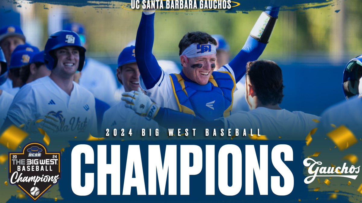 ‘Chos on Top! 🏆⚾️ With a series sweep over the Matadors, @UCSB_Baseball clinches a share of the 2024 Big West Baseball Championship title! #OnlyTheBold x #GoChos x #NCAABaseball