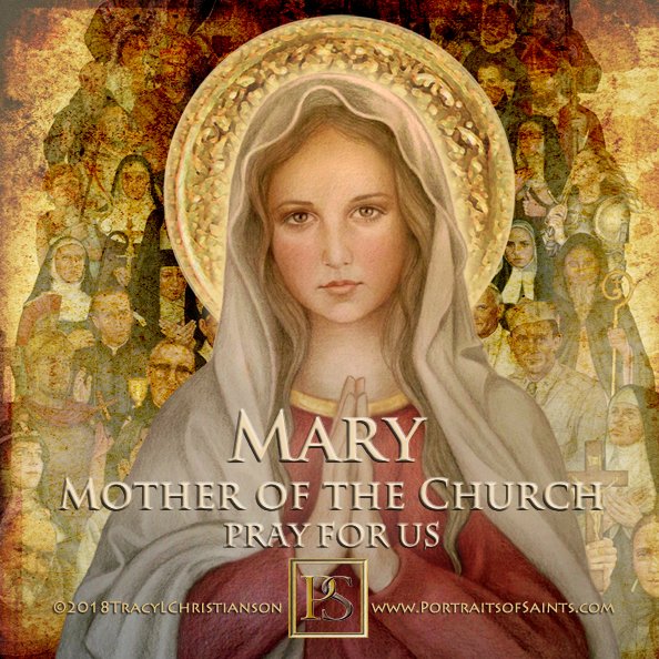 Blessed Virgin Mary, Mother of the Church  “Him whom the heavens cannot contain, the womb of one woman bore. She ruled our Ruler; she carried Him in whom we are; she gave milk to our Bread.” -St. Augustine bit.ly/3UPtYIl