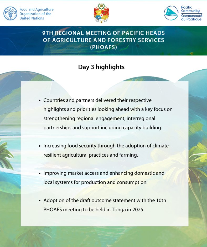 #PacificAgriculture | 🏁 Wrap up Day 3 of our 9th HOAFS meeting 🌱 with great success! 🎯 Check out the highlights 👇 👇